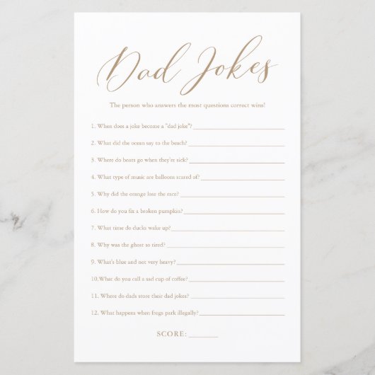 Minimalistisch Calligraphy Vater Jokes Baby Showsp (Vorderseite)