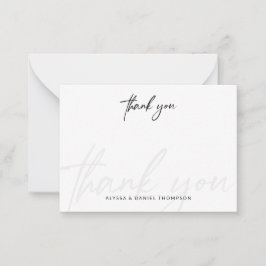 Minimalistisch Calligraphy Wedding Simple Dankesch Mitteilungskarte