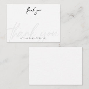Minimalistisch Calligraphy Wedding Simple Dankesch Mitteilungskarte