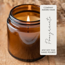 Minimalistisch Candle Jar Thin Vertikal Label Set