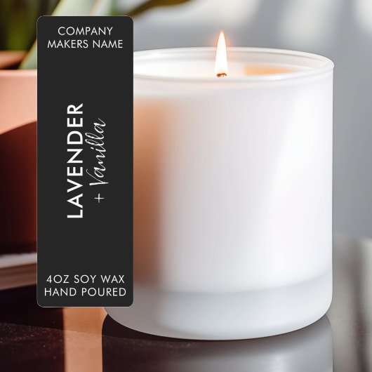 Minimalistisch Candle Jar Thin Vertikal Label Set Etiketten