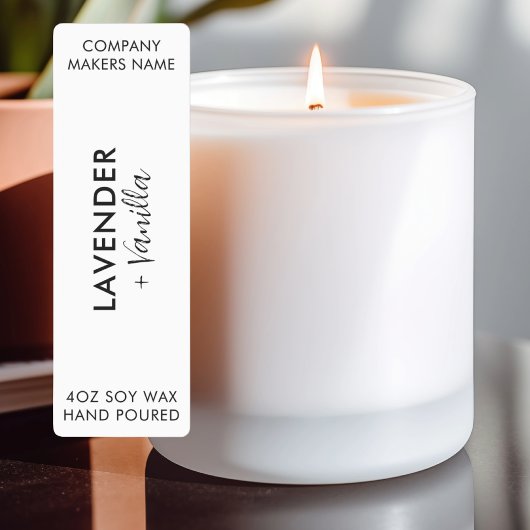 Minimalistisch Candle Jar Thin Vertikal Label Set Etiketten