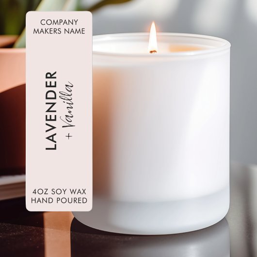Minimalistisch Candle Jar Thin Vertikal Label Set Etiketten