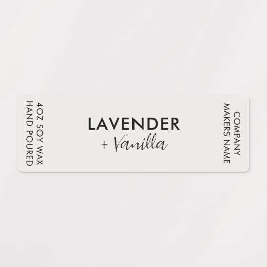 Minimalistisch Candle Jar Thin Vertikal Label Set Etiketten (Design 1)