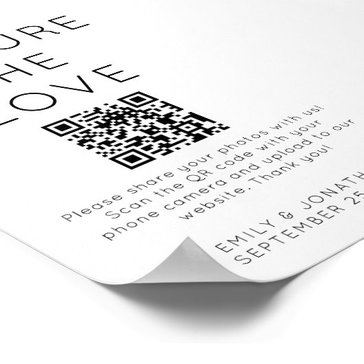 Minimalistisch Capture Der QR-Code für die Liebe Poster (Ecke)