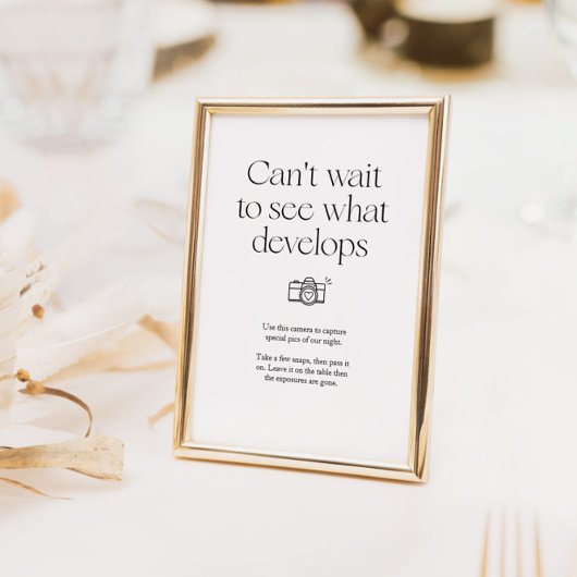 Minimalistisch Capture the Erinnerungen Table Sign Poster