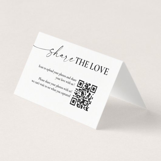 Minimalistisch Capture the Liebe QR code Folgekart (Vorderseite)
