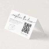 Minimalistisch Capture the Liebe QR code Folgekart (Vorderseite)