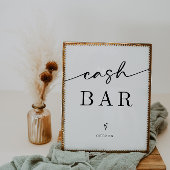 Minimalistisch Cash Bar Wedding Sign Poster