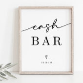 Minimalistisch Cash Bar Wedding Sign Poster