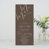 Minimalistisch Cedar Brown Wedding Program (Stehend Vorderseite)