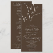 Minimalistisch Cedar Brown Wedding Program (Vorne/Hinten)