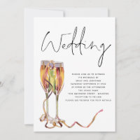 Minimalistisch Champagne Flutes Wedding