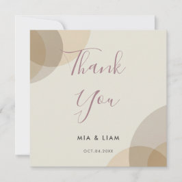 Minimalistisch Champagne Ivory Circles Wedding Dankeskarte