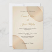 Minimalistisch Champagne Pebble Ivory Wedding Einladung (Vorderseite)