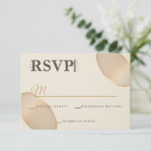 Minimalistisch Champagne Pebble Ivory Wedding RSVP (Stehend Vorderseite)