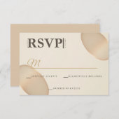 Minimalistisch Champagne Pebble Ivory Wedding RSVP (Vorne/Hinten)