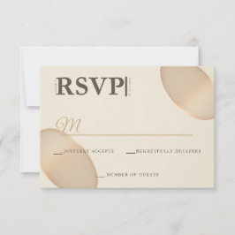 Minimalistisch Champagne Pebble Ivory Wedding RSVP Karte