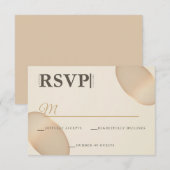 Minimalistisch Champagne Pebble Ivory Wedding RSVP Karte (Vorne/Hinten)