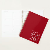 Minimalistisch Cherry Red Custom Personal Monthly Planer (Anzeige)
