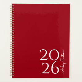 Minimalistisch Cherry Red Custom Personal Monthly Planer