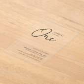 Minimalistisch Chic 1. Geburtstag Acryleinladungen (Ablage )