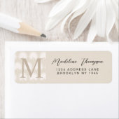 Minimalistisch Chic Beige Anahaw Leaf Script Monog (Insitu)