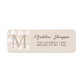 Minimalistisch Chic Beige Anahaw Leaf Script Monog (Vorne)