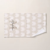 Minimalistisch Chic Beige Anahaw Leaf Script Monog Badhandtuch Set (Handtuch)