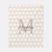 Minimalistisch Chic Beige Anahaw Leaf Script Monog Fleecedecke (Vorderseite)