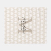 Minimalistisch Chic Beige Anahaw Leaf Script Monog Fleecedecke (Vorderseite (Horizontal))