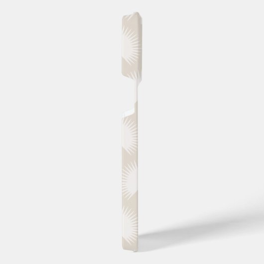 Minimalistisch Chic Beige Anahaw Leaf Script Monog iPhone Hülle (Rechte Seite)