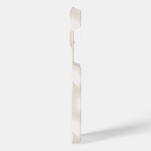 Minimalistisch Chic Beige Anahaw Leaf Script Monog iPhone Hülle (Linke Seite)