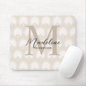 Minimalistisch Chic Beige Anahaw Leaf Script Monog Mousepad (Mit Mouse)
