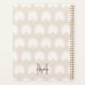 Minimalistisch Chic Beige Anahaw Leaf Script Monog Planer (Rückseite)