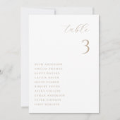 Minimalistisch Chic Beige Wedding Table Card Einladung (Vorderseite)