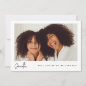 Minimalistisch Chic Black Foto Bridesmaid Vorschla (Vorderseite)