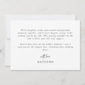 Minimalistisch Chic Black Foto Bridesmaid Vorschla (Rückseite)