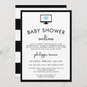 Minimalistisch Chic Blue Virtual Baby Dusche Einladung (Vorne/Hinten)