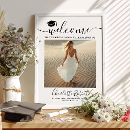 Minimalistisch Chic Boho Abschluss Begrüßungszeich Poster