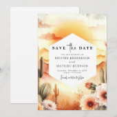 Minimalistisch Chic Cactus Wedding Save The Date (Vorne/Hinten)