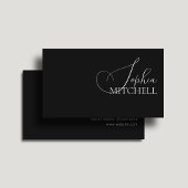 Minimalistisch Chic Calligraphy Black Visitenkarte