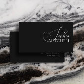 Minimalistisch Chic Calligraphy Black Visitenkarte