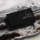 Minimalistisch Chic Calligraphy Black Visitenkarte