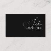 Minimalistisch Chic Calligraphy Black Visitenkarte (Vorderseite)