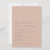 Minimalistisch Chic Classic Dusty Rose Script Wedd Einladung (Vorderseite)