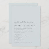 Minimalistisch Chic Classic Pastel Blue Script Wed Einladung (Vorne/Hinten)