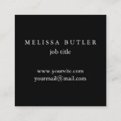 Minimalistisch Chic Einfache Berufliche Moderne Sc Quadratische Visitenkarte (Rückseite)