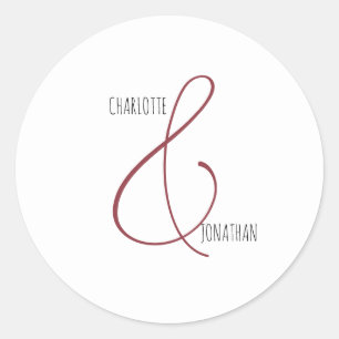 Minimalistisch Chic Elegant Calligraphy Script Wed Runder Aufkleber