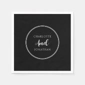 Minimalistisch Chic Elegant Calligraphy Script Wed Serviette (Vorderseite)